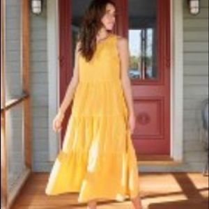 Tiered yellow target dress